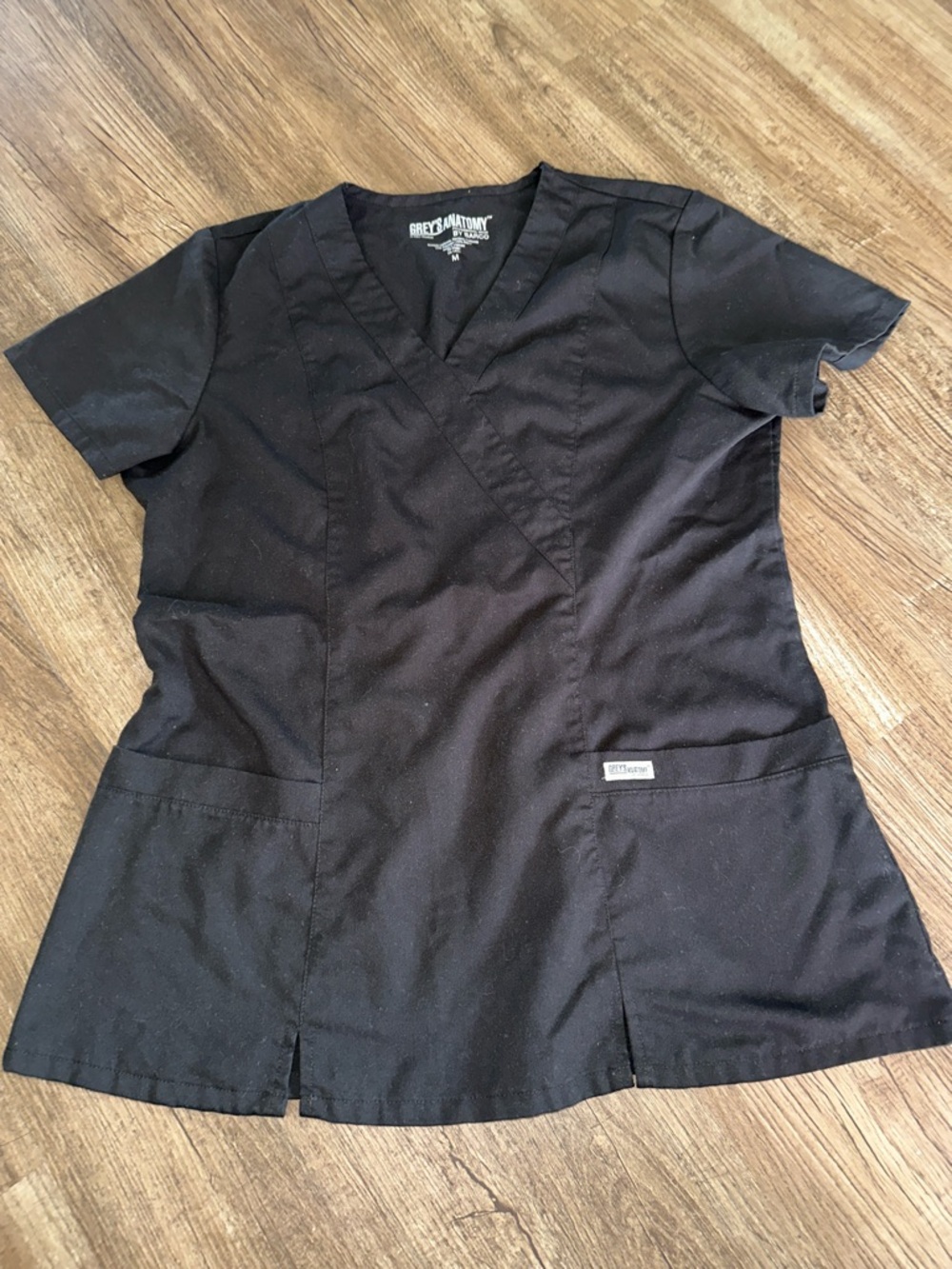 Grey's Anatomy Black V-Neck Medical Scrub Top
